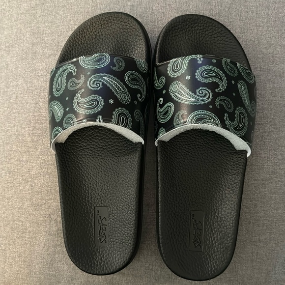 Indigenous Paisley Dark Sea Men's Slide Sandals